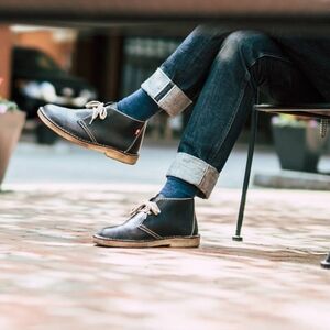 Duckfeet Leather Lace‑Up Shoes – Navy Blue (Size 38)